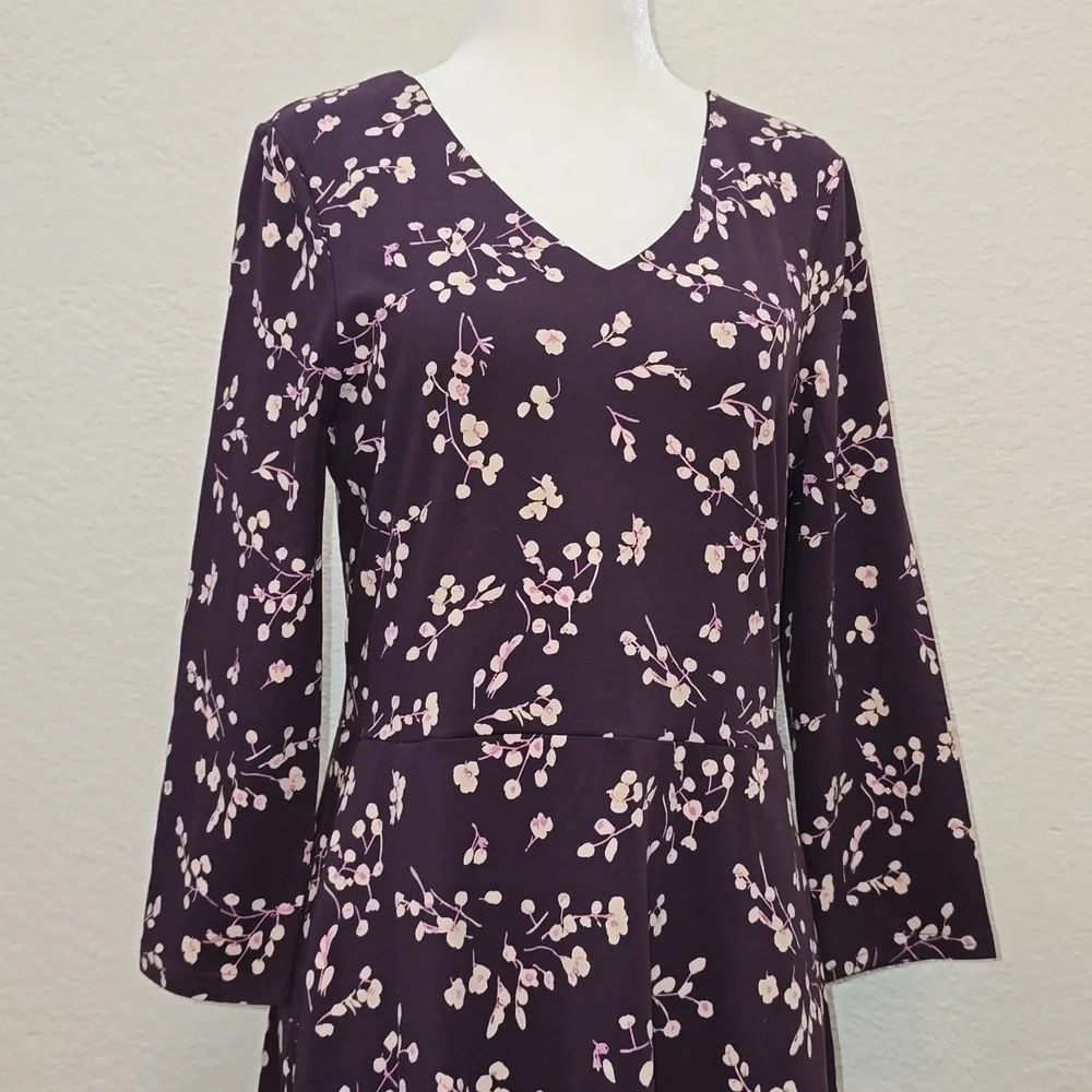 NWT Pact Organic Sustainable Cotton Fit & Flare Floral  Midi Dress Sz M - Picture 5 of 9